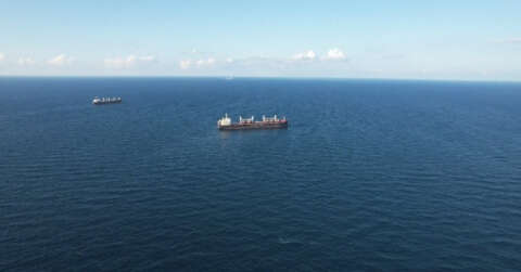Ukrayna’dan hareket eden ‘Rojen’ isimli gemi dron ile görüntülendi