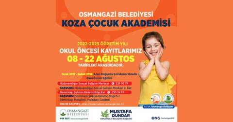 Osmangazi Koza Çocuk Akademi’de kayıtlar başladı