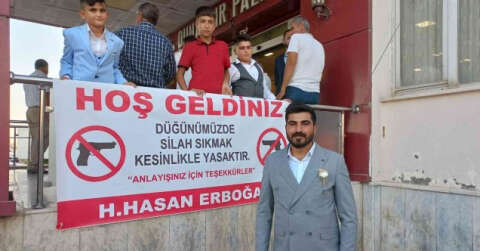 Mardin’deki aşiret düğününde örnek pankart: "Düğünümüzde silah sıkmak kesinlikle yasaktır"