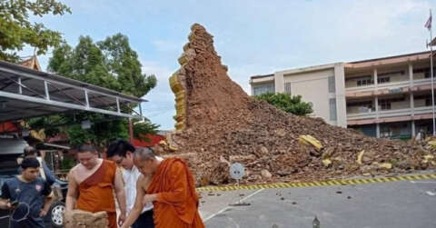 Tayland’da 500 yıllık tapınakta çökme