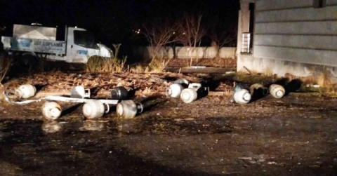 Süt toplama tesisindeki korkutan patlama kamerada