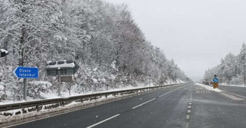Bolu Dağı’na kar yağışı etkili oluyor
