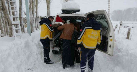 Doğum hastası kadın 2 saatlik çalışmayla hastaneye ulaştırıldı