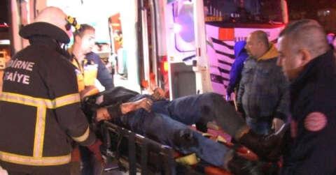 Edirne’de ekipler araçta sıkışan yaralı kadını kurtarmak için seferber oldu