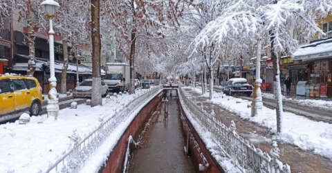 Malatya karlı bir güne uyandı