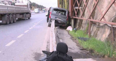 Maltepe’de bariyerler kaza yapan aracın önünden girip arkasından çıktı