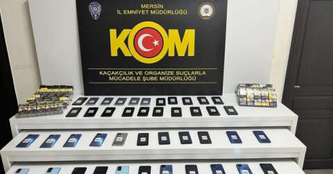 Mersin’de gümrük kaçağı cep telefonu ve sigara ele geçirildi