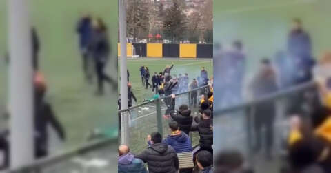 Beykoz’da amatör lig maçında kavga: Tekmeler yumruklar havada uçuştu