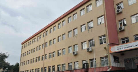 Depreme karşı riskli bulunan Pendik Yunus Emre Mesleki ve Teknik Anadolu Lisesi görüntülendi