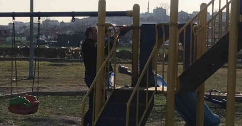 Edirne’de çocuk parkını yakan şüpheli yakalandı