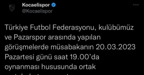 Hava muhalefeti seyahati engelledi, Kocaelispor-Pazarspor maçı ertelendi