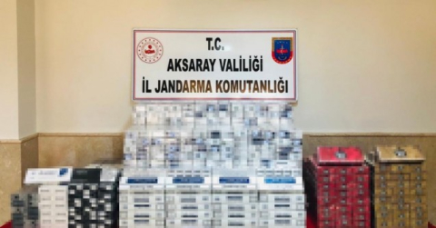 Aksaray’da jandarmadan kaçak sigara operasyonu