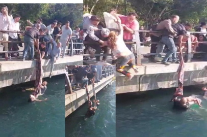 Denizde can pazarı! Piknik örtüsü ile kurtarmaya çalıştılar