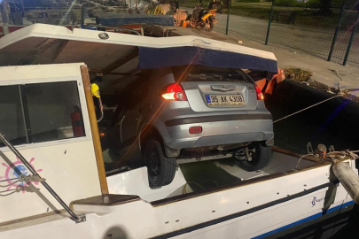 İlginç kaza: Alkollü sürücü tekne üzerine düştü