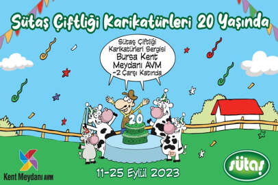 Sütaş Çiftliği Karikatürleri Sergisi  Bursa Kent Meydanı AVM’de