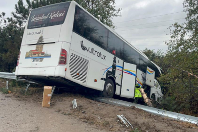 Bursa’da yolcu otobüsü şarampole uçtu