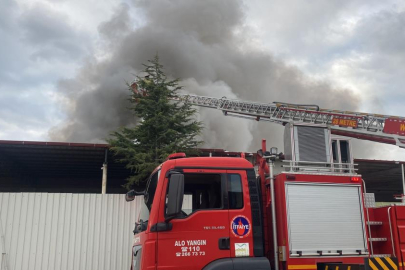 Uşak'ta tekstil fabrikasında yangın