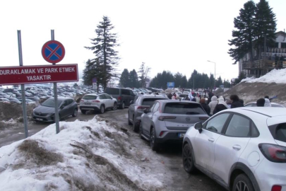 Uludağ'da sömestr öncesi otopark kaosu