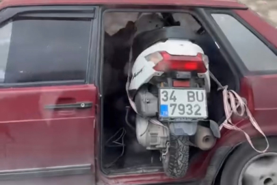 Bursa’da kapısız araçta motosiklet taşıdı, gören dönüp bir daha baktı