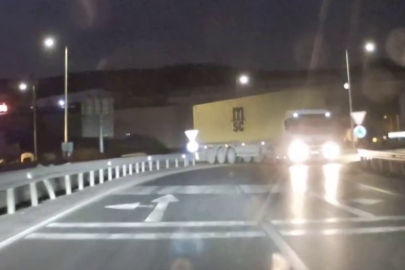 Bursa'da ters yöne giren TIR faciaya davetiye çıkardı