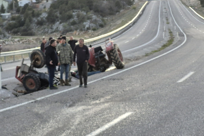 Seyir halindeki traktör ikiye bölündü: 1 ölü, 1 yaralı