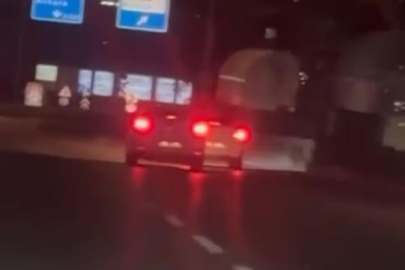 Bursa'da iki sürücünün yol verme inadı kamerada