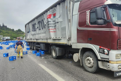 Balıkesir-Bursa yolunda iki tır çarpıştı