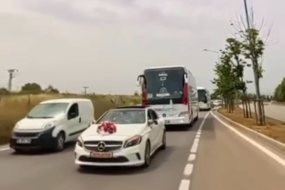 Bursa'da sıradışı düğün konvoyu