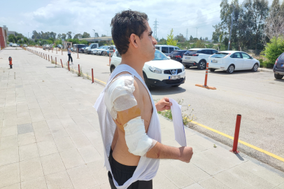 Hastaneye giderken kurt köpeğinin saldırısıyla yaralandı