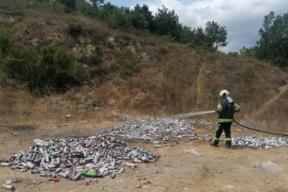 Ormana bırakılan yüzlerce sprey kutusu paniğe sebep oldu