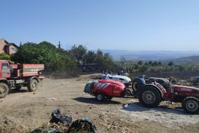 Mudanya'da çöplük yangını büyümeden söndürüldü