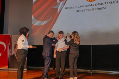 Bursa’da jandarma personeli için rütbe terfi töreni düzenlendi