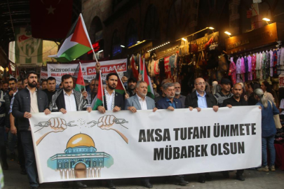Bursa'da Filistin'e destek yürüyüşü
