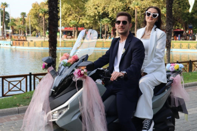 Bursa’da motosikletli düğün konvoyu