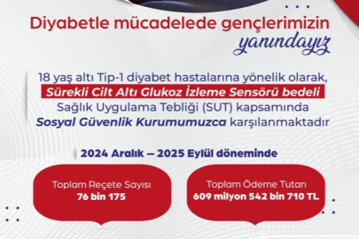 "SGK 18 yaş altı Tip 1 diyabet reçetelerini ödedi"