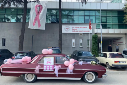 Meme kanserine karşı İnegöl sokaklarında renkli farkındalık