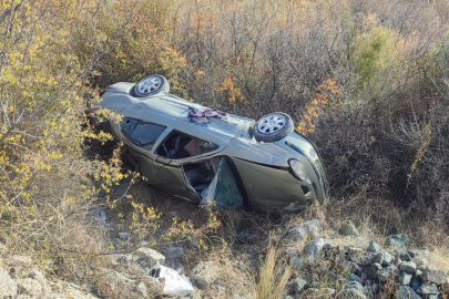 D100'de otomobil şarampole yuvarlandı: 2 yaralı