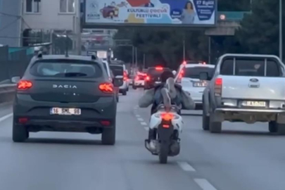Bursa'da motosiklet sürücüsü pes dedirtti