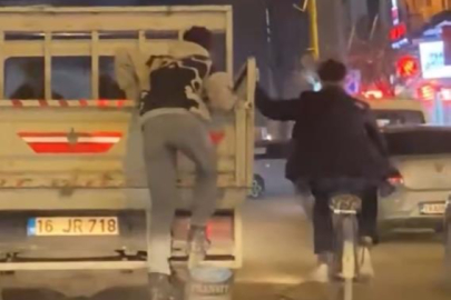 Bursa'da gençlerin tehlikeli yolculuğu...