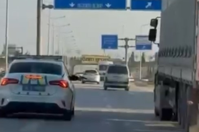 Bursa'da tehlike saçan TIR şoförünü silahla durdurdular