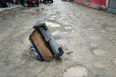 Çöken yola kanepe kollu önlem