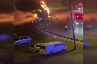 İşçi servisi alevlere teslim oldu