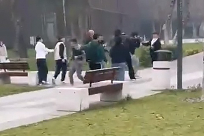 Bursa'da iki grup arasındaki kavga kamerada