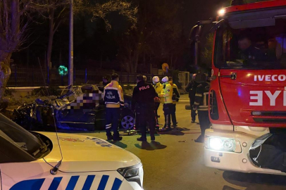 Kaldırıma çarpan otomobil 200 metre savruldu: 1 ölü, 1 ağır yaralı