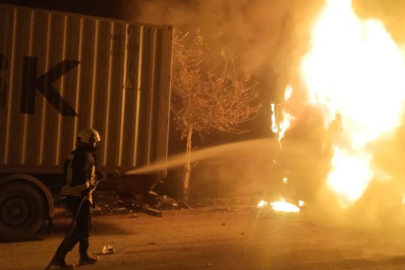 Alevlere teslim olan tır kullanılamaz hale geldi