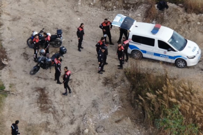 Sazlıkta gizlenen şahıs dron kamerasıyla yakalandı