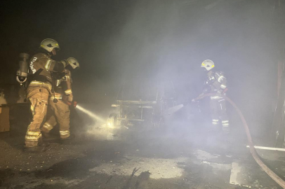 Bursa'da marangoz atölyesinde yangın
