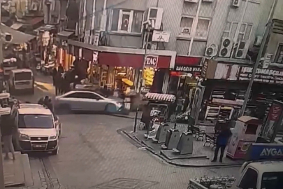 Fren yerine gaza basan sürücü vatandaşların arasına daldı