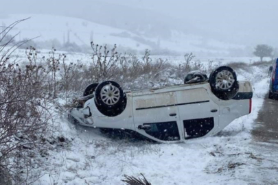 Kontrolde çıkan araç takla attı, sürücüsü yaralandı