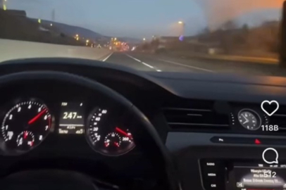Otoyolda 250 km hız yaptı, o anları paylaşınca yakalandı